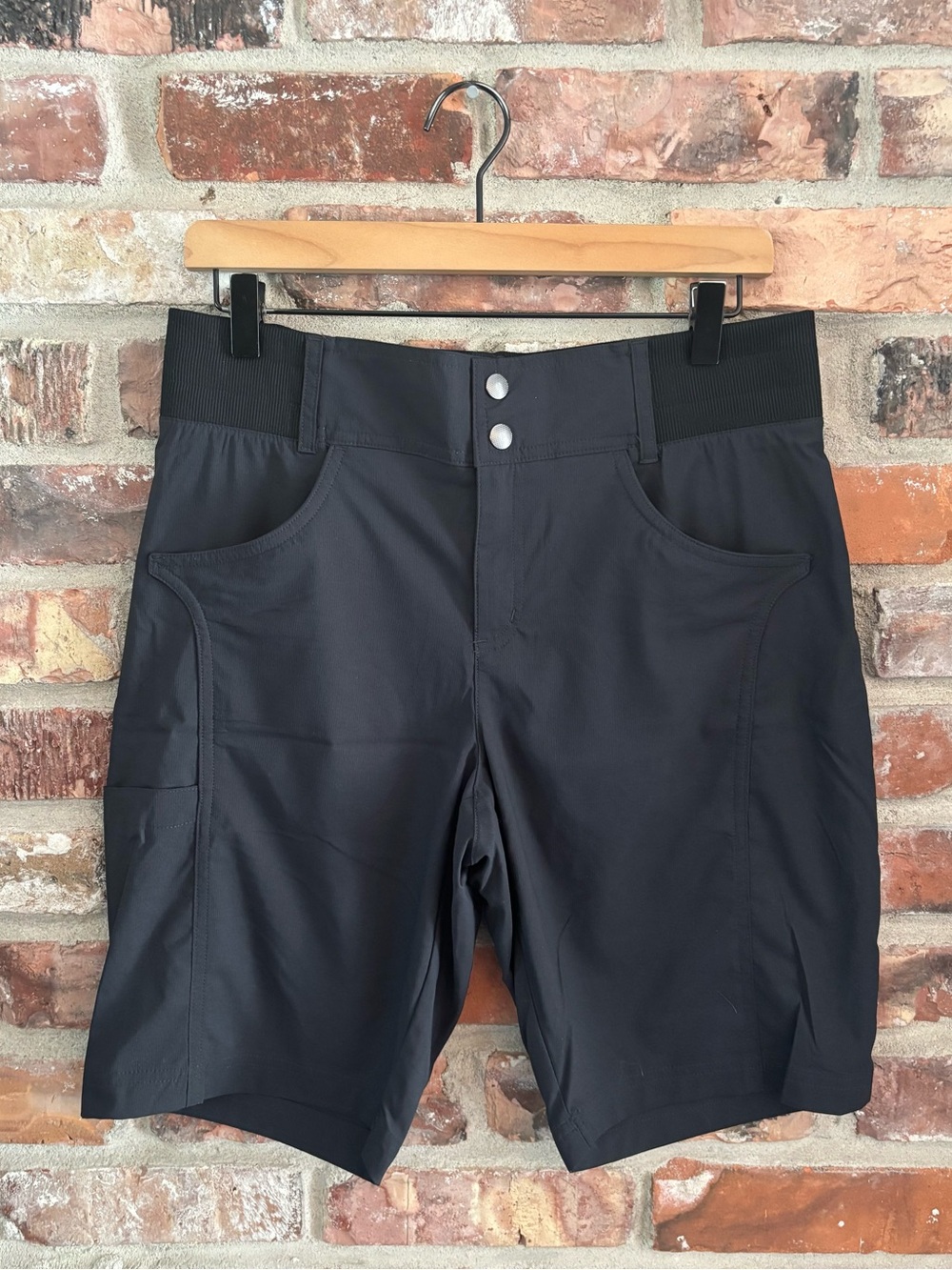 Title Nine Black Recycled Clamber Bermuda Shorts, 10